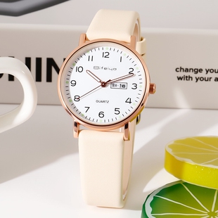 校园风考试专用手表女款学生高颜值韩版简约夜光防水小表盘双日历