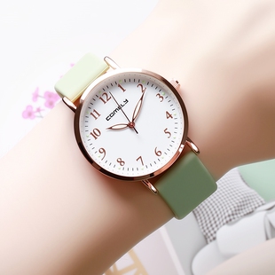 静音考试专用手表女款学生初中高中高颜值夜光防水硅胶软带电子表