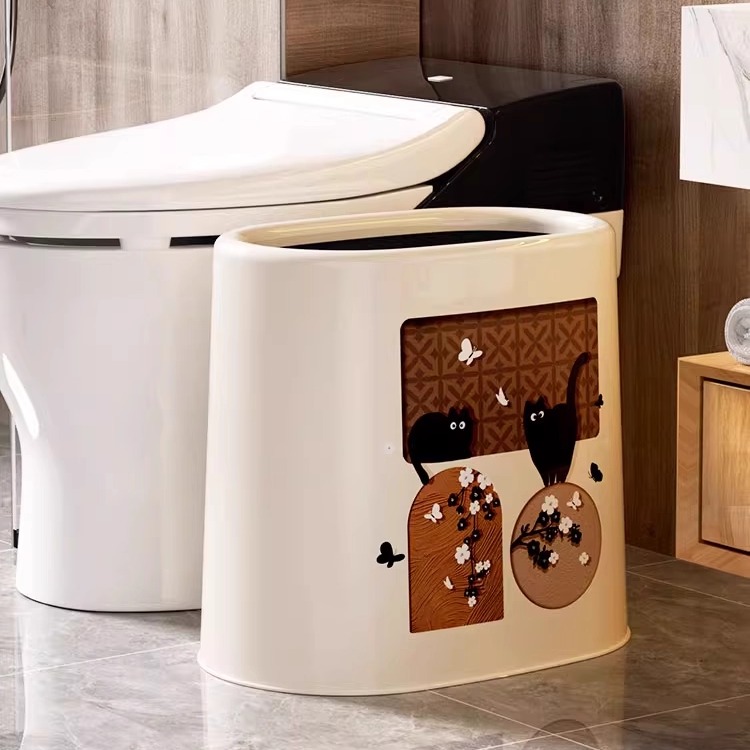 家用垃圾桶大容量厕所复古超耐用无异味高颜值夹缝无盖大号垃圾桶