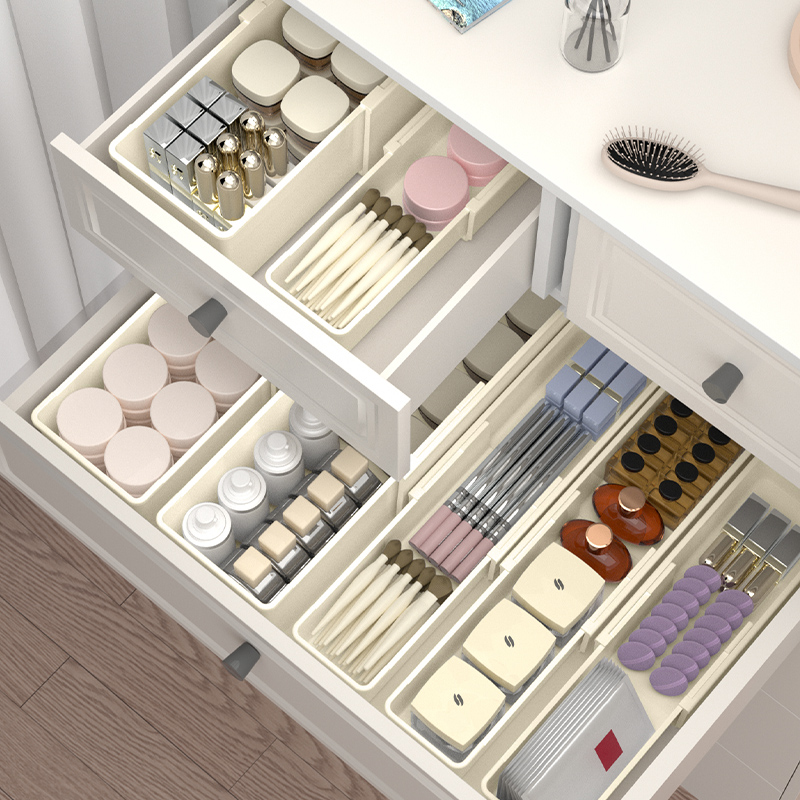 可伸缩抽屉收纳盒分格分类整理