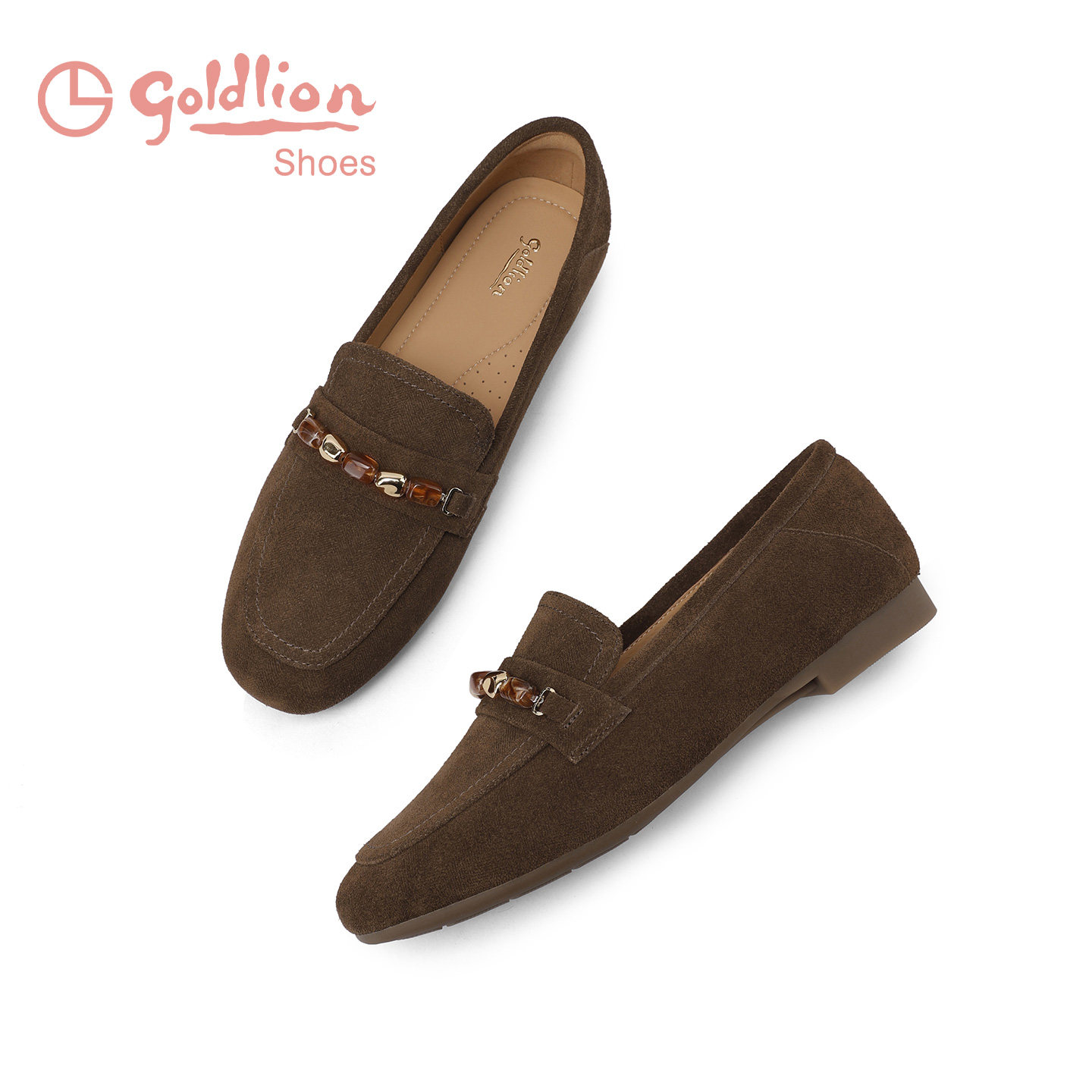 金利来女鞋2026春季新款一脚蹬真皮乐福鞋低跟圆头女士豆豆鞋JJ,女鞋,乐福鞋（豆豆鞋）,淘宝优惠券,粉丝福利购,淘宝优惠卷