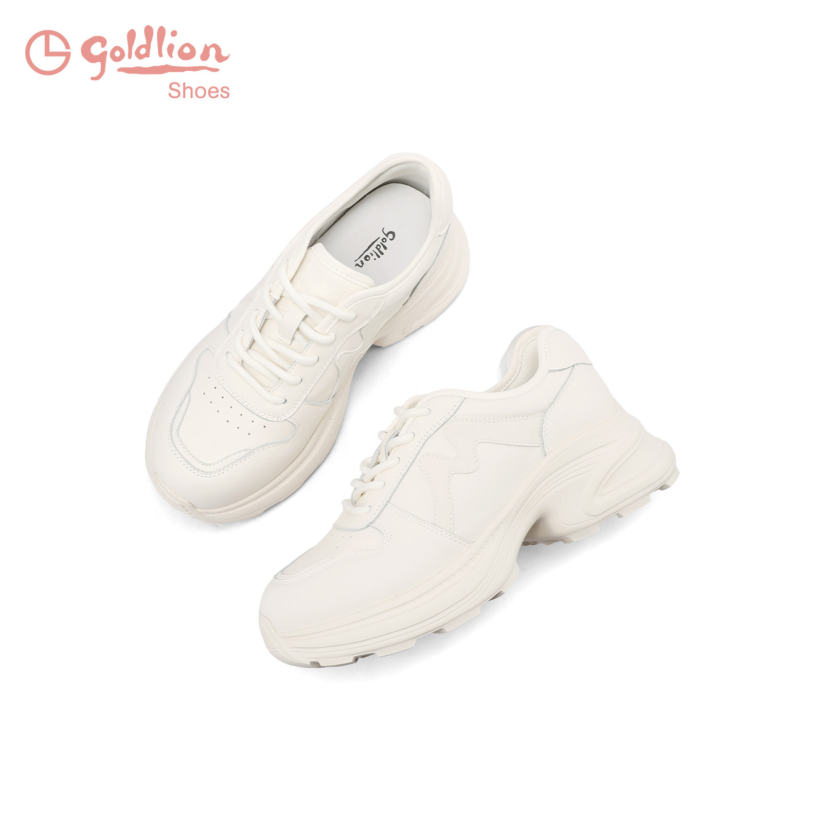 金利来女鞋2026春季新款厚底增高鞋真皮老爹鞋圆头女士休闲鞋JJ