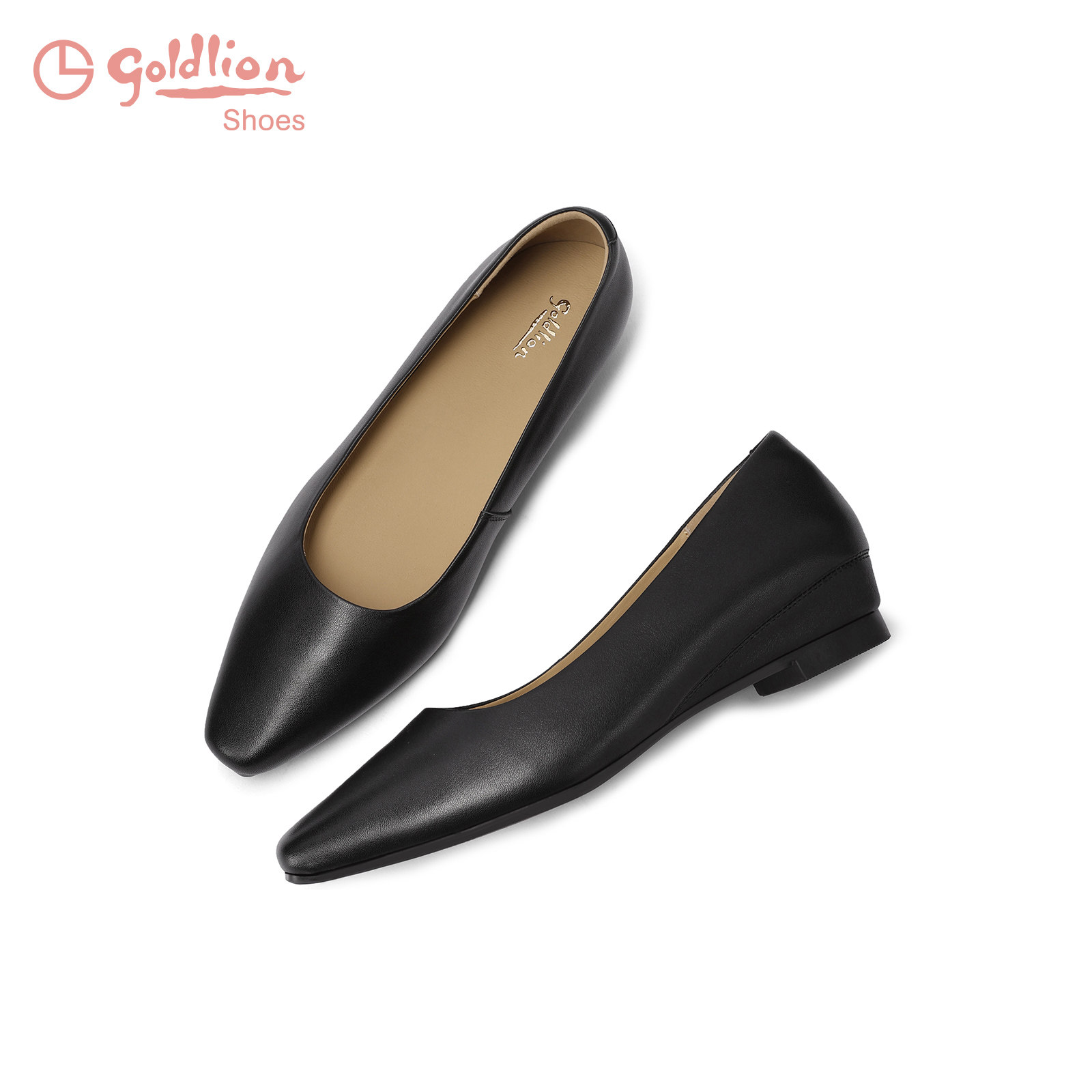 金利来女鞋春季新款商务工作鞋方头女士浅口单鞋舒适软底小皮鞋JJ