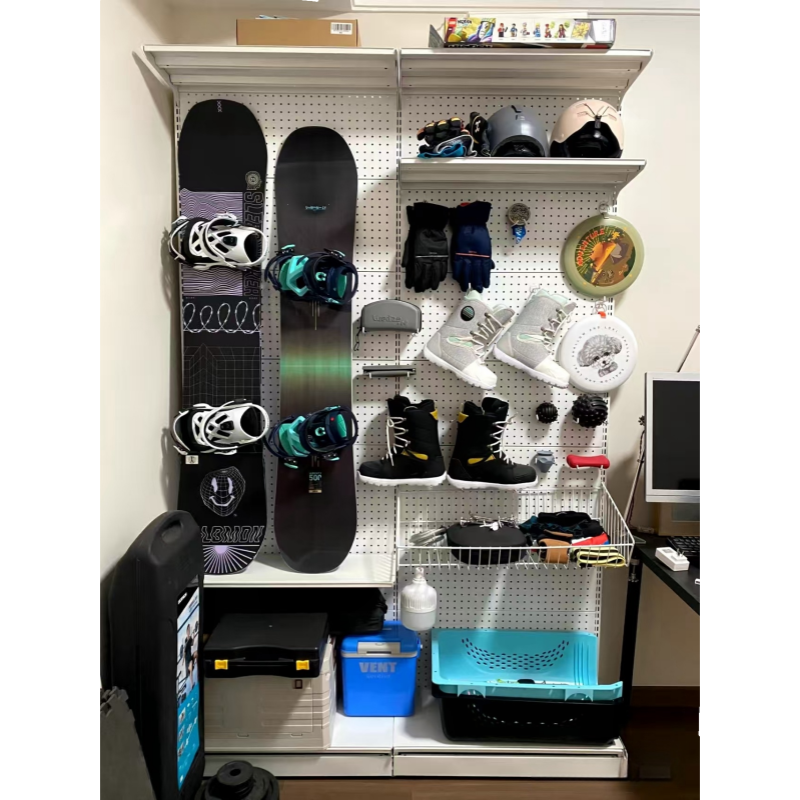 洞洞板装备墙徒步户外展示架落地爬山滑雪登山露营收纳置物架