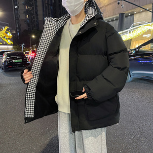 大码保暖加绒加厚丝棉服男款休闲加肥加大外套连帽棉衣