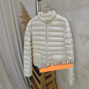 95白鹅绒~2025秋冬新款排骨轻薄羽绒服女短款立领百搭保暖外套