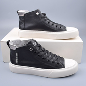 韩版 真皮高帮板鞋 潮流时尚 休闲鞋 子 撤柜断码 厚底上线青年潮鞋 男士