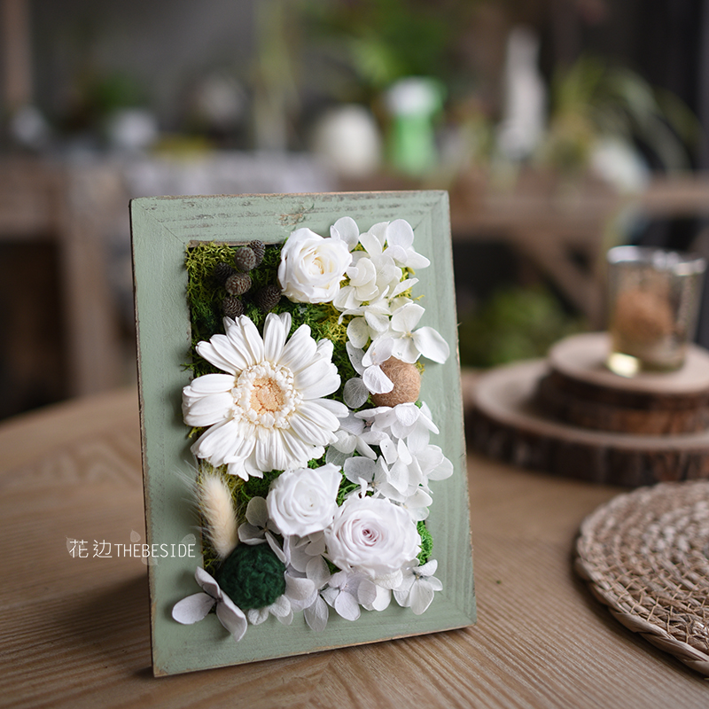 花边Thebeside 复古相框 纪念日教师节 进口永生花 北京闪送