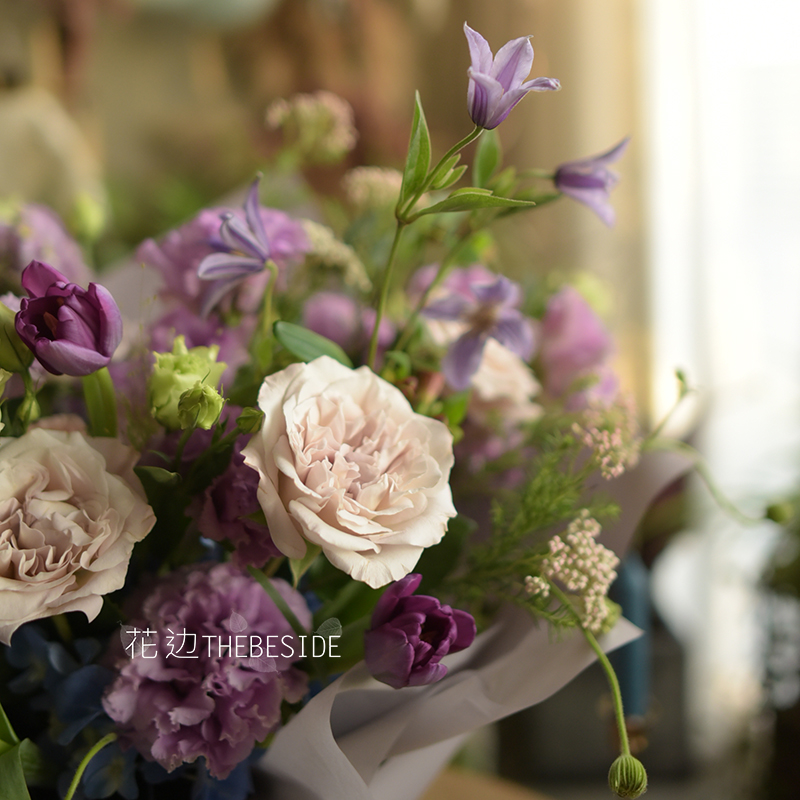 铁线莲生日礼物花束花边21