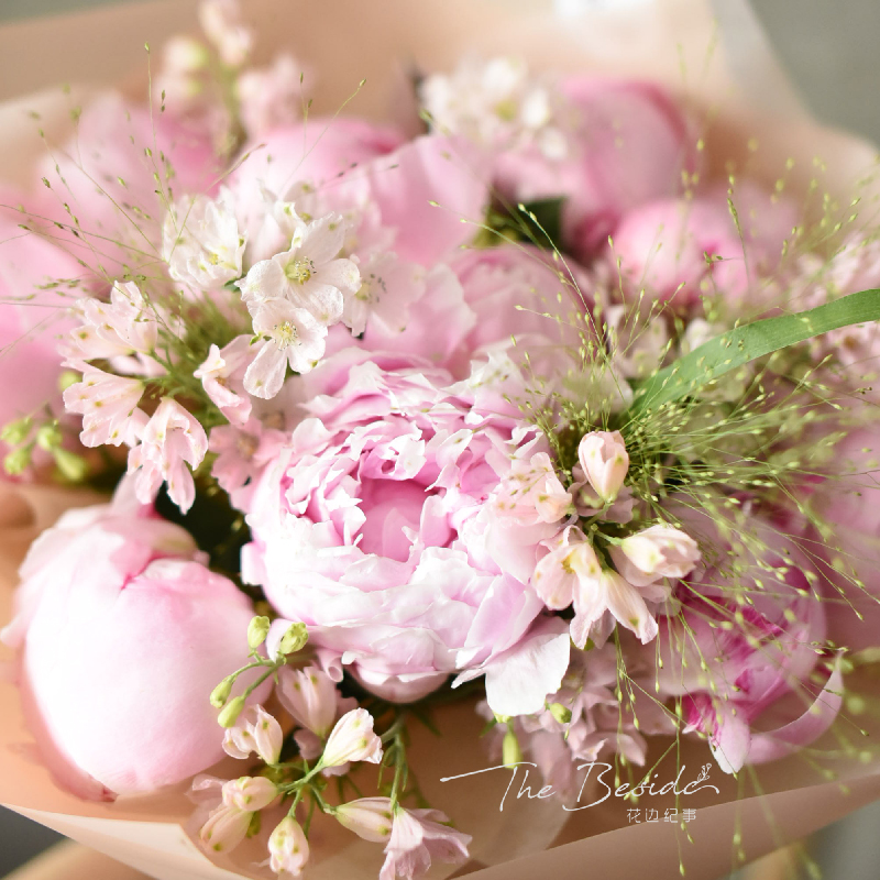 粉色花束纪念日情人节芍药