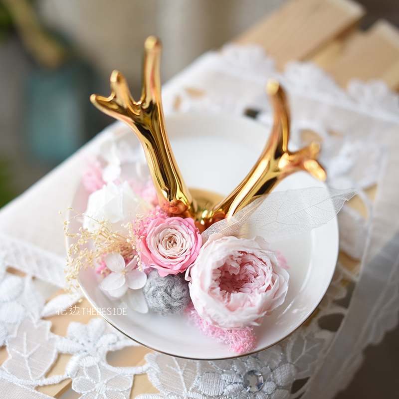 thebeside摆件花边粉色