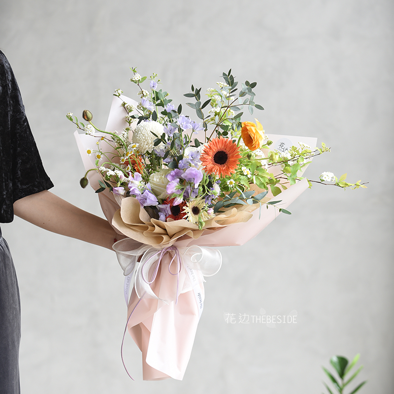 花边大中小花束情人节随机礼物