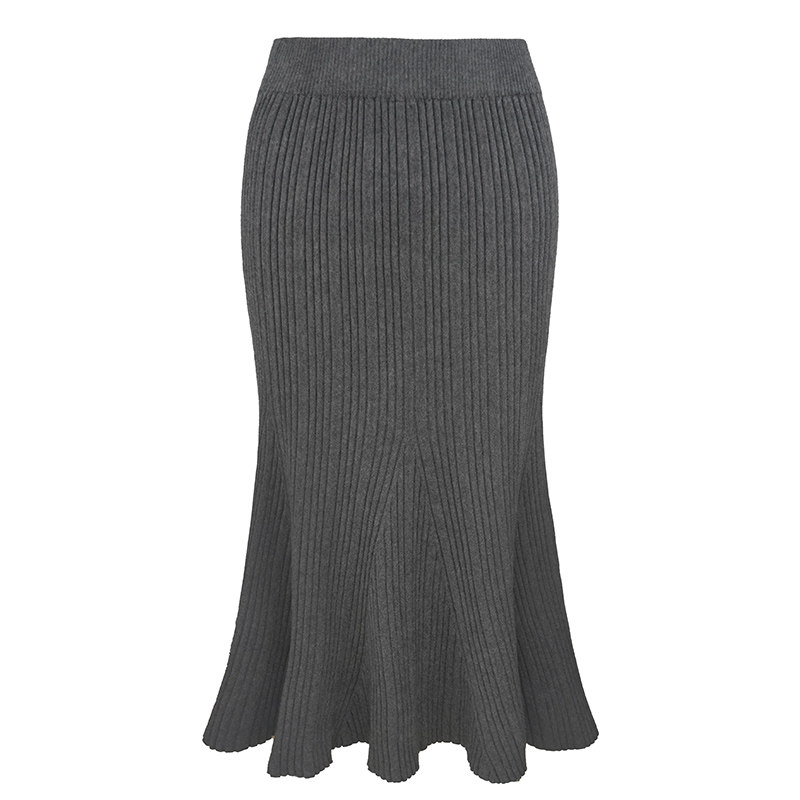 JUNGLE ME纯色鱼尾半身裙秋冬季松紧腰坑条纹理鱼尾裙[直播专享],女装/女士精品,半身裙,淘宝优惠券,粉丝福利购,淘宝优惠卷