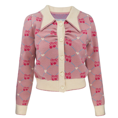 JUNGLEME甜美风樱桃提花