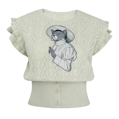 JUNGLEME复古镂空图案针织衫