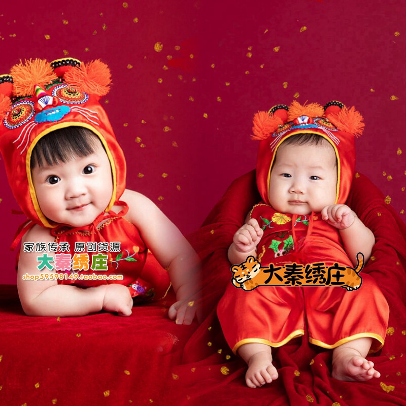 原创纯手工新生婴儿男女宝宝满月百天抓周一周岁衣服鞋帽送礼用品