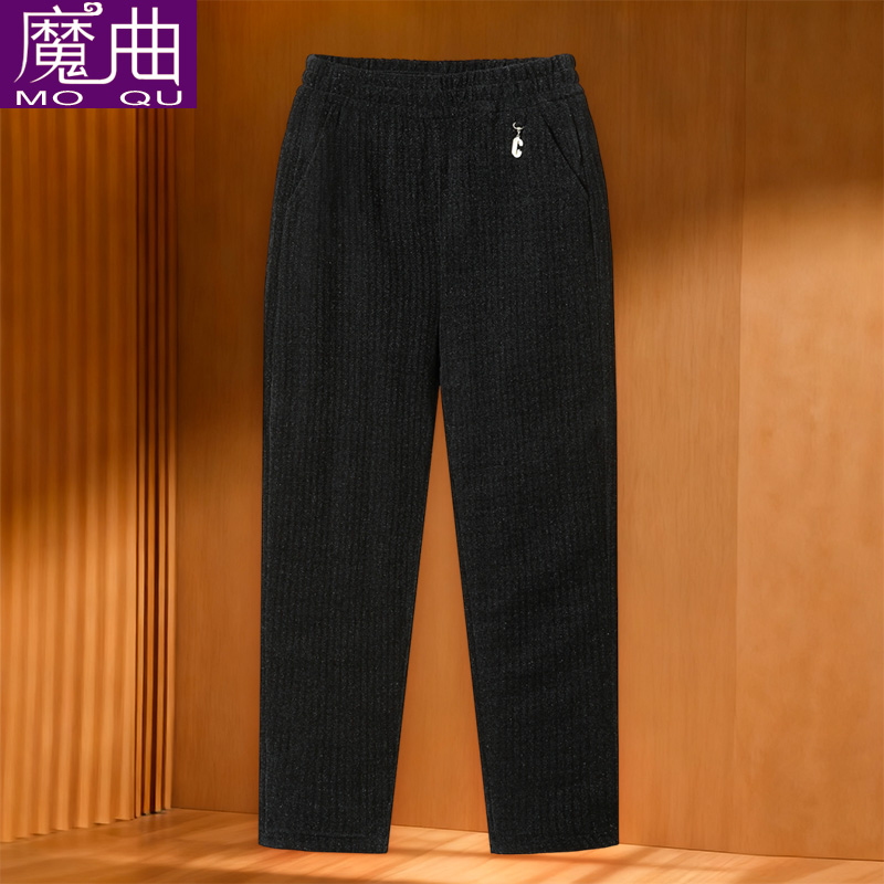 妈妈冬装棉裤加绒加厚保暖裤2025新款中老年女裤冬季大码休闲裤