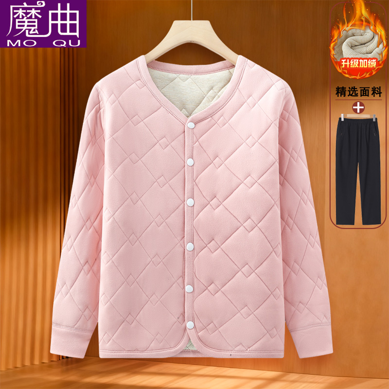 妈妈秋装内胆棉衣外套女中老年人秋冬款内穿薄棉服丝绵保暖小棉袄