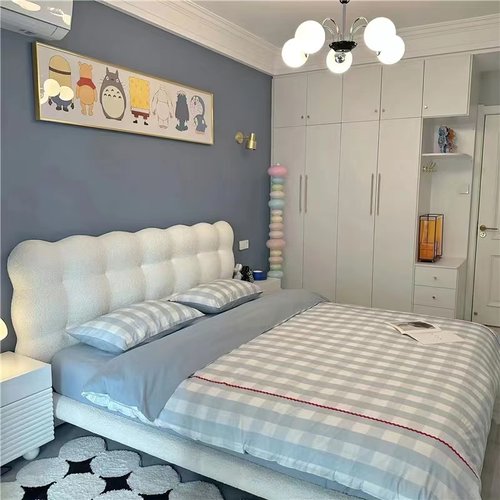 法式奶油床北欧实木双人