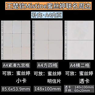 LOVELY 王楚钦Mistine蜜丝婷联名周边A4内页紧凑九宫格卡册卡膜
