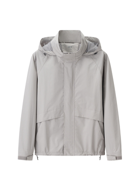 男装 2025春季新款防风立领茄克户外宽松休闲连帽夹克外套 475038