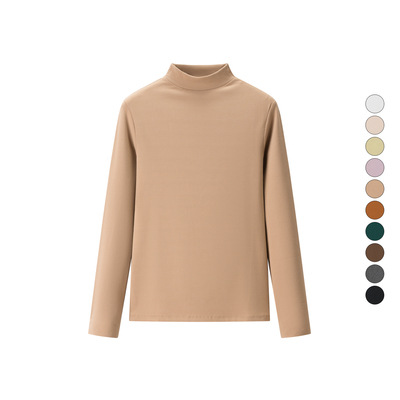 女装 2025冬季新款 半高领修身显瘦长袖德绒内搭打底衫T恤 509228