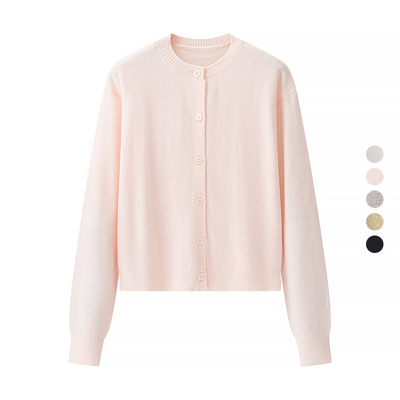 女装 2025春季新款 圆领单排扣针织衫长袖空调衫薄外套 472095