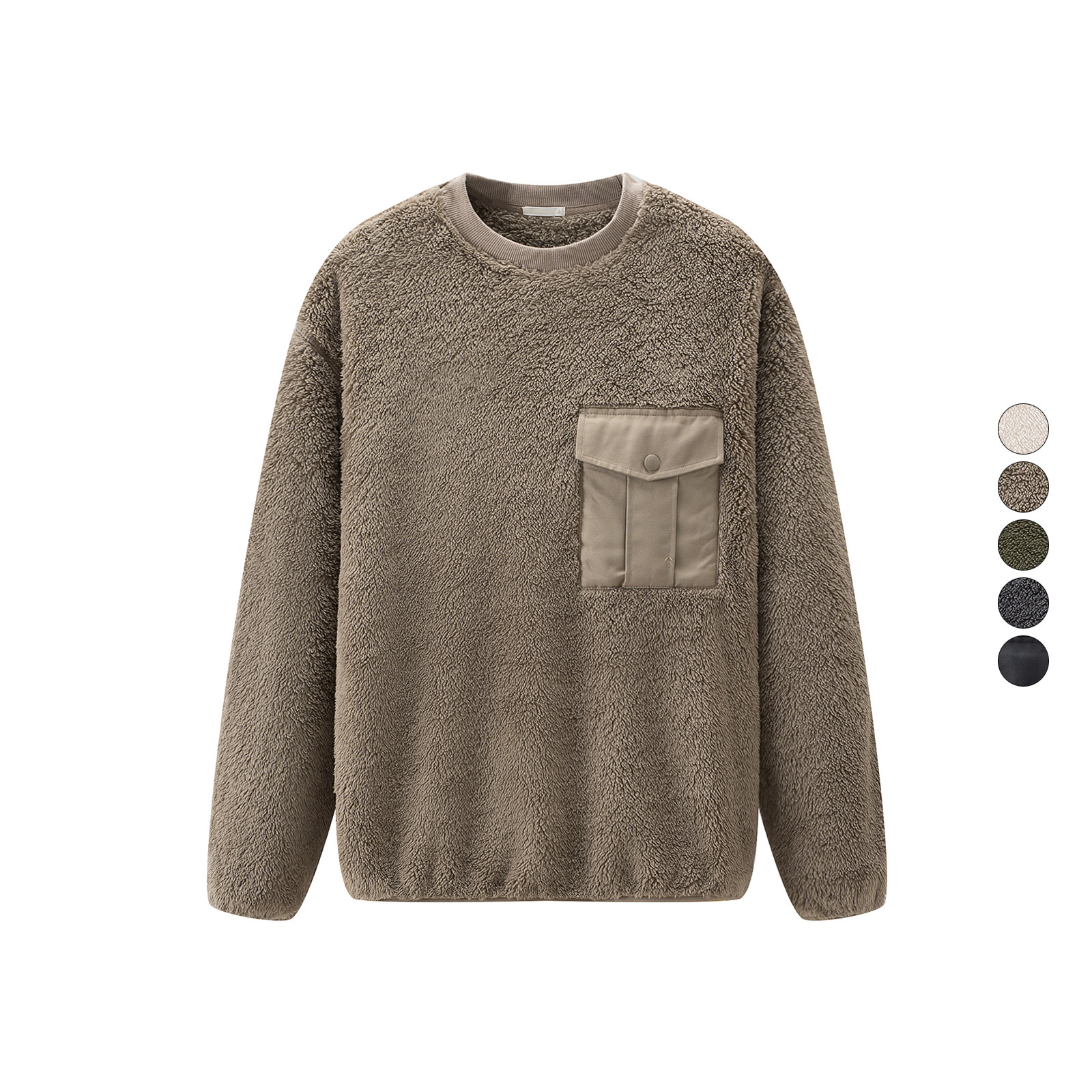 男装 冬季新款 圆领长袖摇粒绒套头衫珊瑚绒保暖加厚卫衣 452163