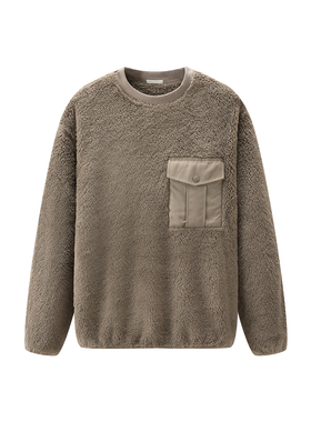 男装 冬季新款 圆领长袖摇粒绒套头衫珊瑚绒保暖加厚卫衣 452163