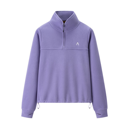 女装 2024冬季新款 加绒轻薄摇粒绒立领宽松抓绒保暖卫衣 412112