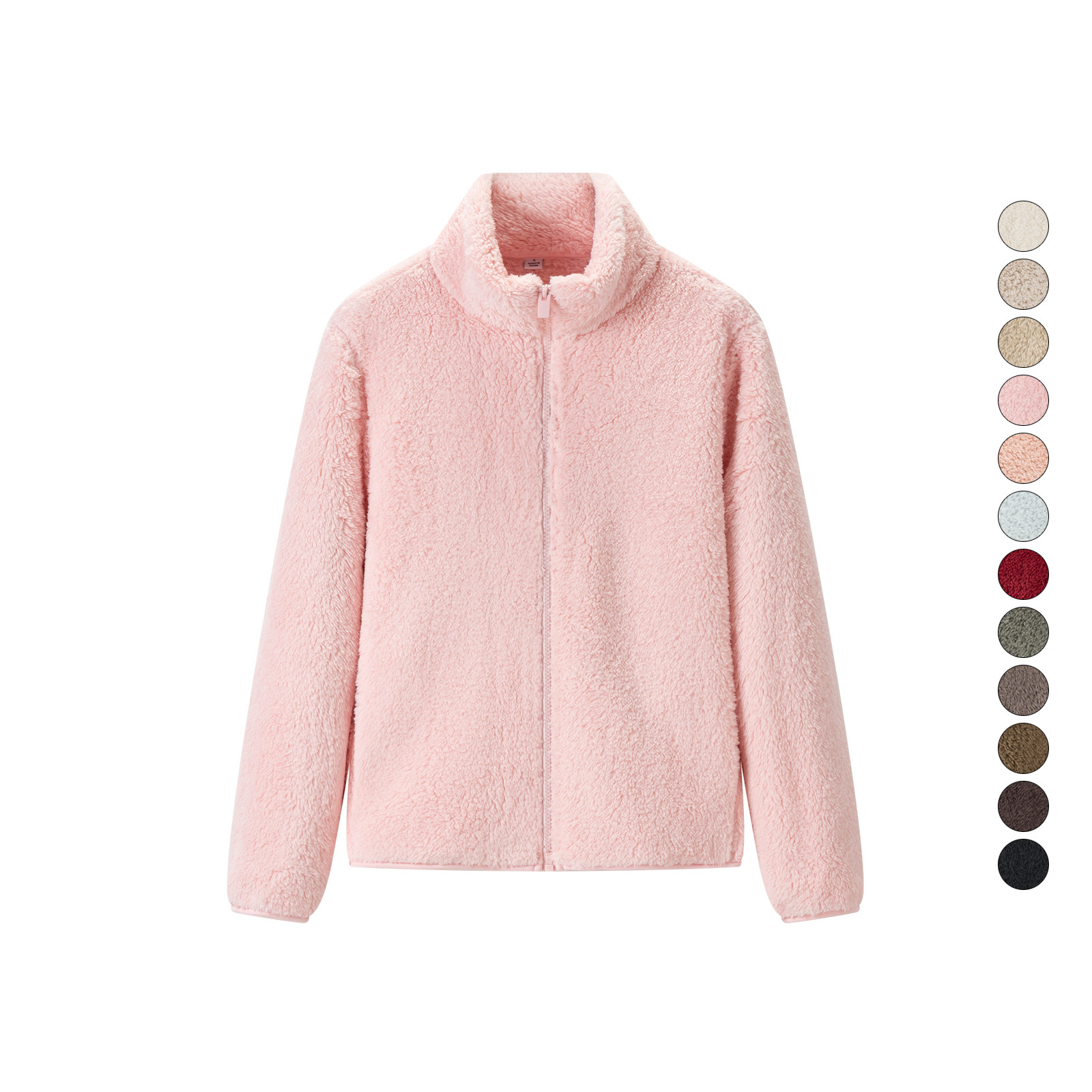 女装冬季新款立领长袖珊瑚绒拉链茄克/长绒摇粒绒保暖外套479611