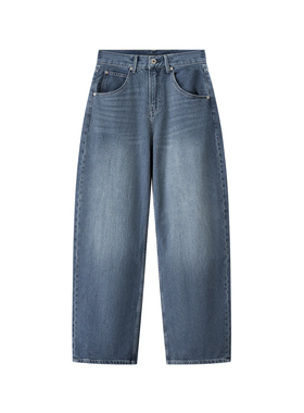 女装 2025秋季新款 高腰宽松显瘦廓形弯刀镰刀休闲牛仔裤 479000