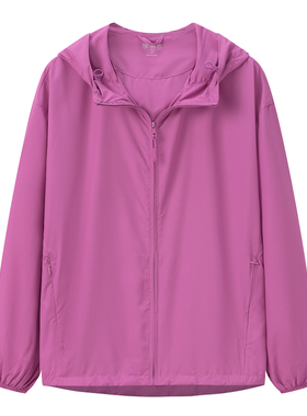 女装 夏季新款 便携式轻薄皮肤衣防紫外线连帽防晒衣外套 456087