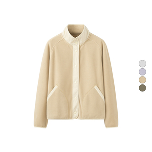 摇粒绒外套 女装 立领撞色户外轻薄宽松保暖长袖 新款 3111 秋季