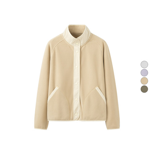 女装立领轻薄宽松摇粒绒外套