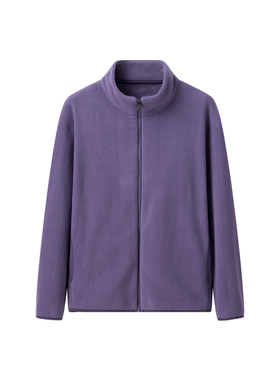 情侣装 2024秋季新款立领绒衫拉链长袖保暖夹克摇粒绒外套 408188