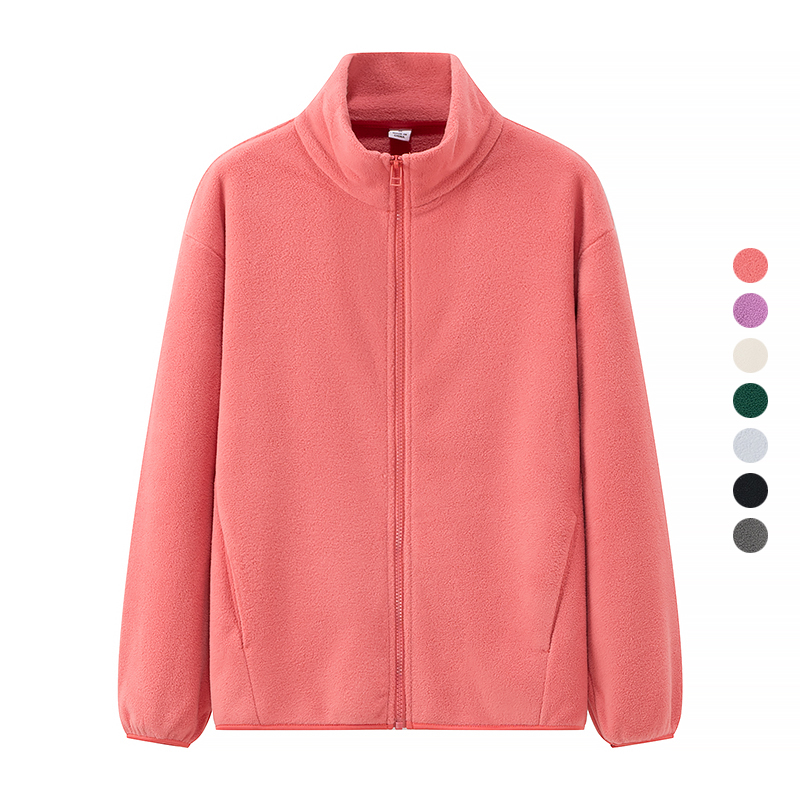 女装摇粒绒长袖立领外套