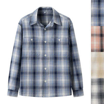 竹节棉杨幂同款衬衫长袖男装女装