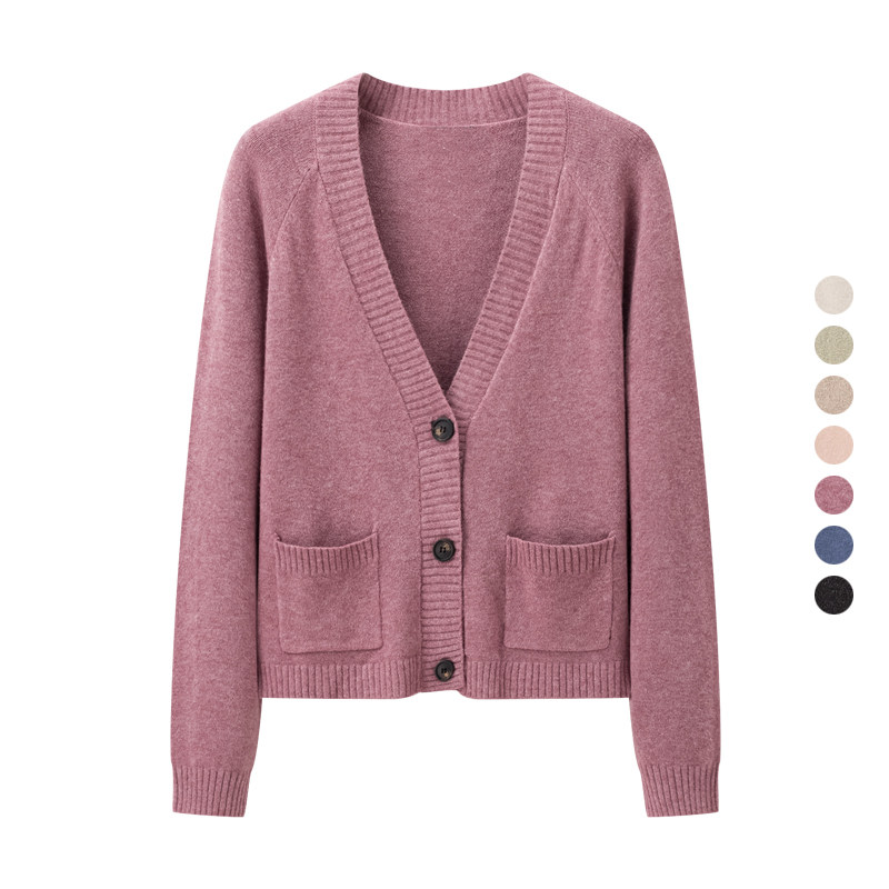 女装 2024秋季新款 V领长袖毛衣宽松显瘦针织开衫休闲外套 469428