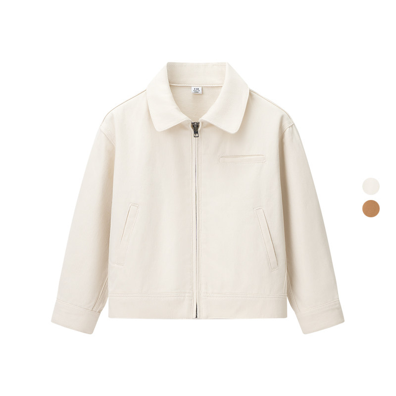 童装/男童/女童 2025春季新款宽松百搭翻领拉链夹克短外套 478238