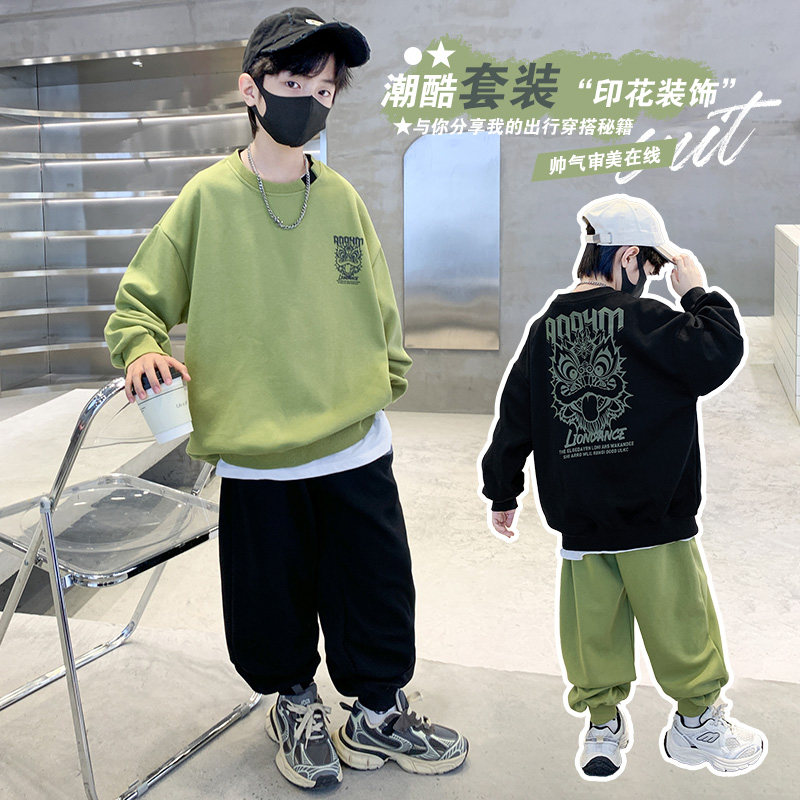 男童秋装卫衣套装酷潮帅气运动服