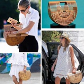 ins爆款 gaia竹编包手提百搭女包镂空沙滩包 潮cult 包2017夏季 新品