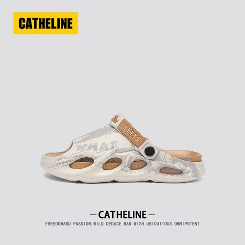 美国CAT.HELINE拖鞋男士夏季外穿防滑运动外穿两用凉鞋踩屎感凉拖