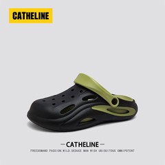 美国CATheline男士拖鞋外穿夏季软底洞洞鞋男款涉水两用包头凉鞋