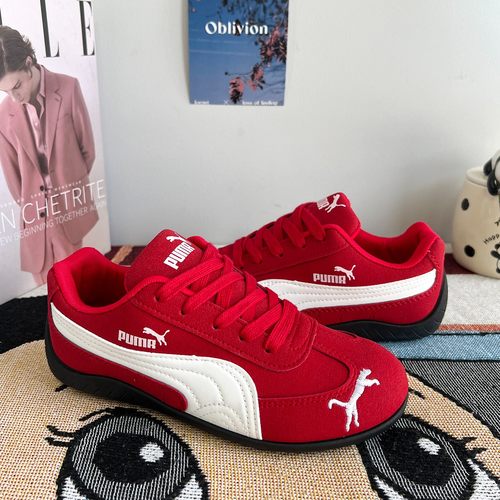 红色鞋子男鞋春季流行板鞋男士 新款百搭情侣休闲鞋运动德训鞋女