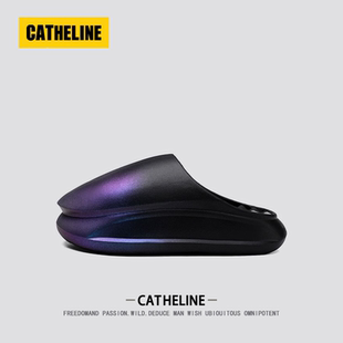 厚底情侶涼拖鞋 潮 夏季 男款 高端輕奢 美國CATheline漸變包頭拖鞋