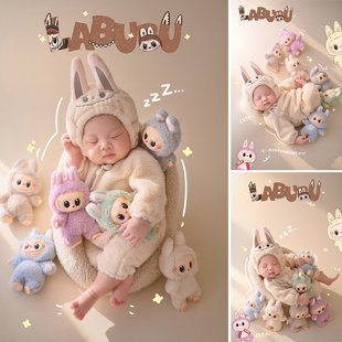 儿童摄影服装拉布布主题影楼百天照婴儿拍摄服装满月照拍照道具