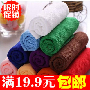 超细纤维纳米非纯棉柔软小方巾礼品抹布挂钩白色批零发幼儿园毛巾
