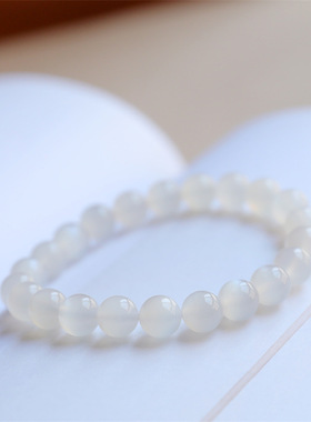 白色恋人手作天然白月光石手链