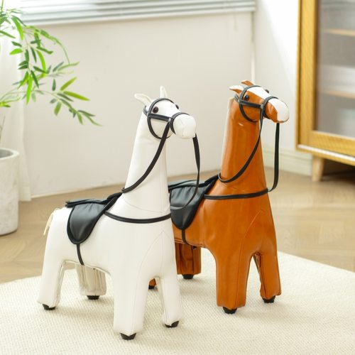 网红创意小马椅客厅摆件儿童卡通动物坐凳椅子小马凳乔迁新居礼品